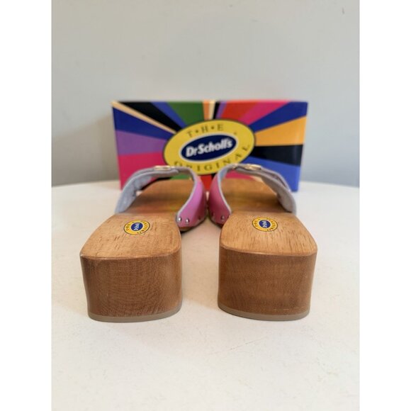 Dr Scholls Women Size 10 M Exercise Clog Sandal Special Pink Leather Slide New - Picture 8 of 12
